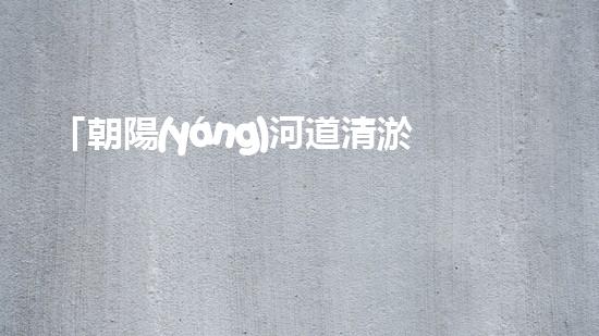 「朝陽(yáng)河道清淤公司」：高效清淤，暢通水道，讓河水重現(xiàn)青春活力